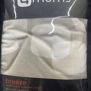 4moms Breeze Waterproof Bassinet Sheet | Soft Gray Modern Baby Nursery Essential